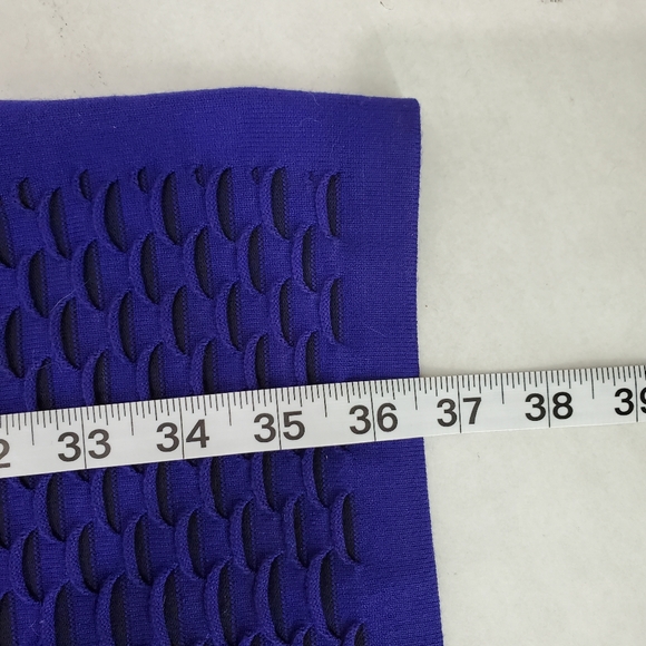 Karen Millen Bodycon Sleeveless Textured Dress Women's Size 3 Purple/Black Party - Picture 9 of 13